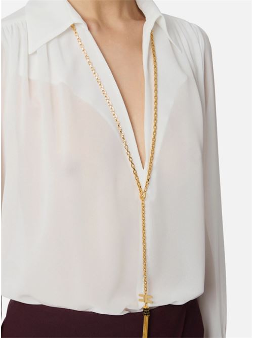 CAMICIA CON COLLANA ELISABETTA FRANCHI | CA13357E2360 Avorio